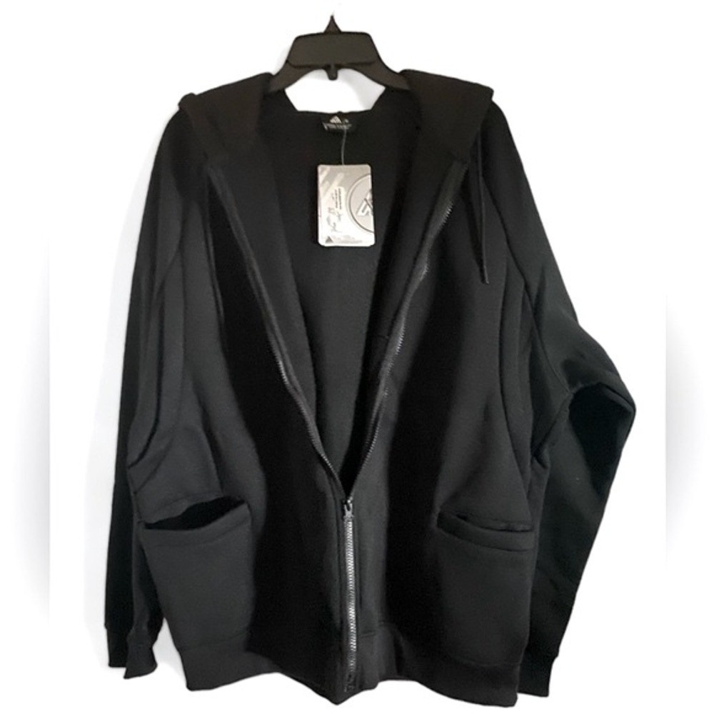 Oversized Black Hoodie Full Front Zip